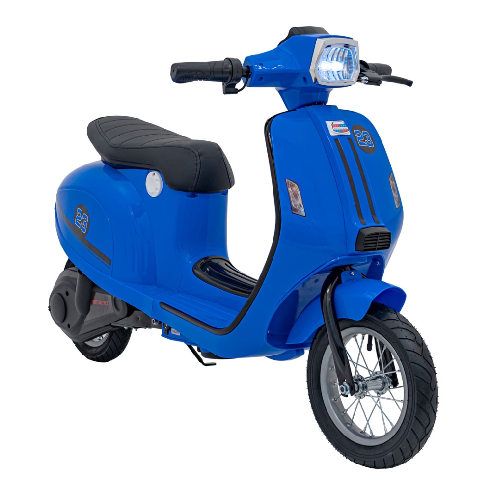 Elektrinis motoroleris Retro 23, Blue-Elektromobiliai vaikams, Motociklai-e-vaikas