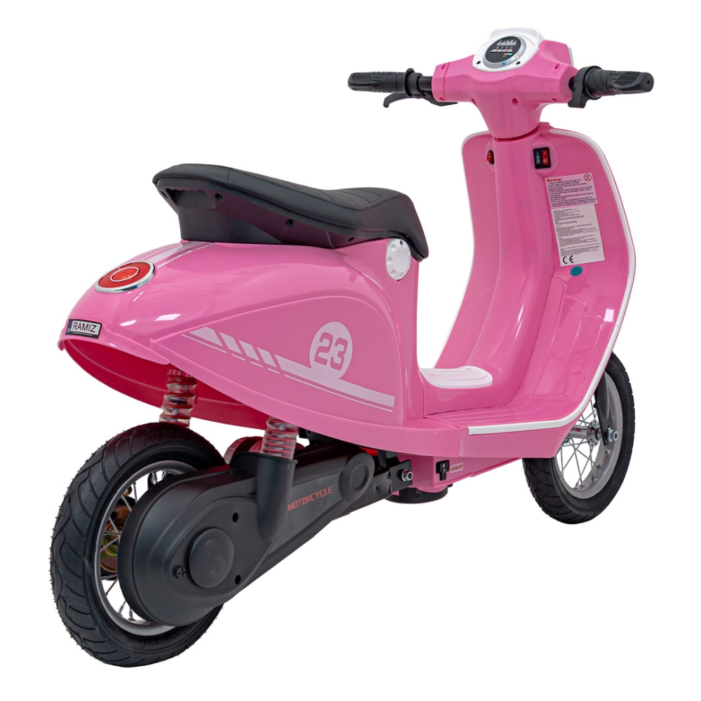 Elektrinis motoroleris Retro 23, Pink-Elektromobiliai vaikams, Motociklai-e-vaikas