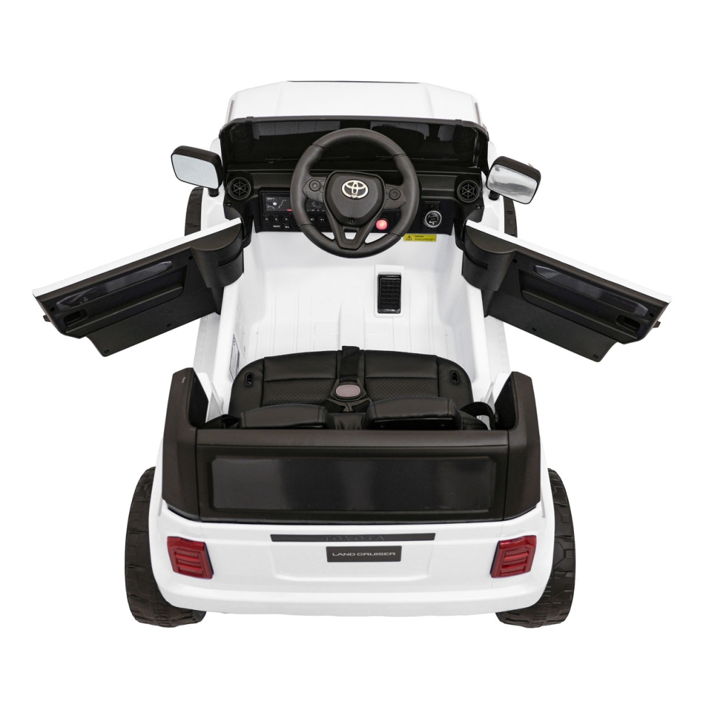 Elektromobilis Toyota Land Cruiser PRADO, White-Elektromobiliai vaikams, Visureigiai-e-vaikas