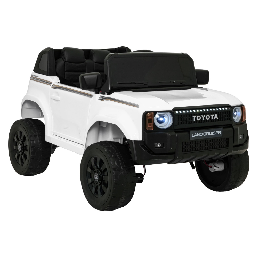 Elektromobilis Toyota Land Cruiser PRADO, White-Elektromobiliai vaikams, Visureigiai-e-vaikas