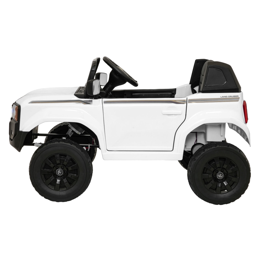 Elektromobilis Toyota Land Cruiser PRADO, White-Elektromobiliai vaikams, Visureigiai-e-vaikas
