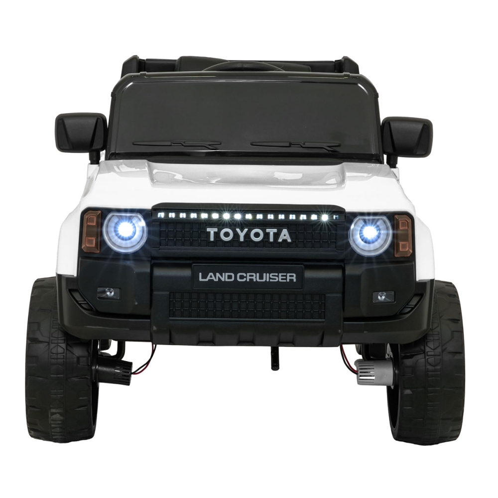 Elektromobilis Toyota Land Cruiser PRADO, White-Elektromobiliai vaikams, Visureigiai-e-vaikas