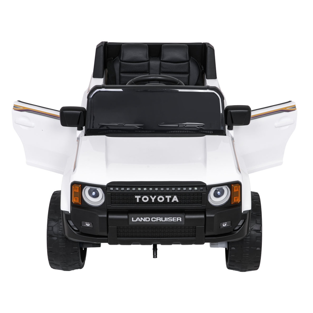 Elektromobilis Toyota Land Cruiser PRADO, White-Elektromobiliai vaikams, Visureigiai-e-vaikas