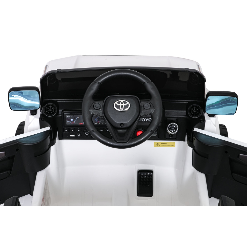 Elektromobilis Toyota Land Cruiser PRADO, White-Elektromobiliai vaikams, Visureigiai-e-vaikas