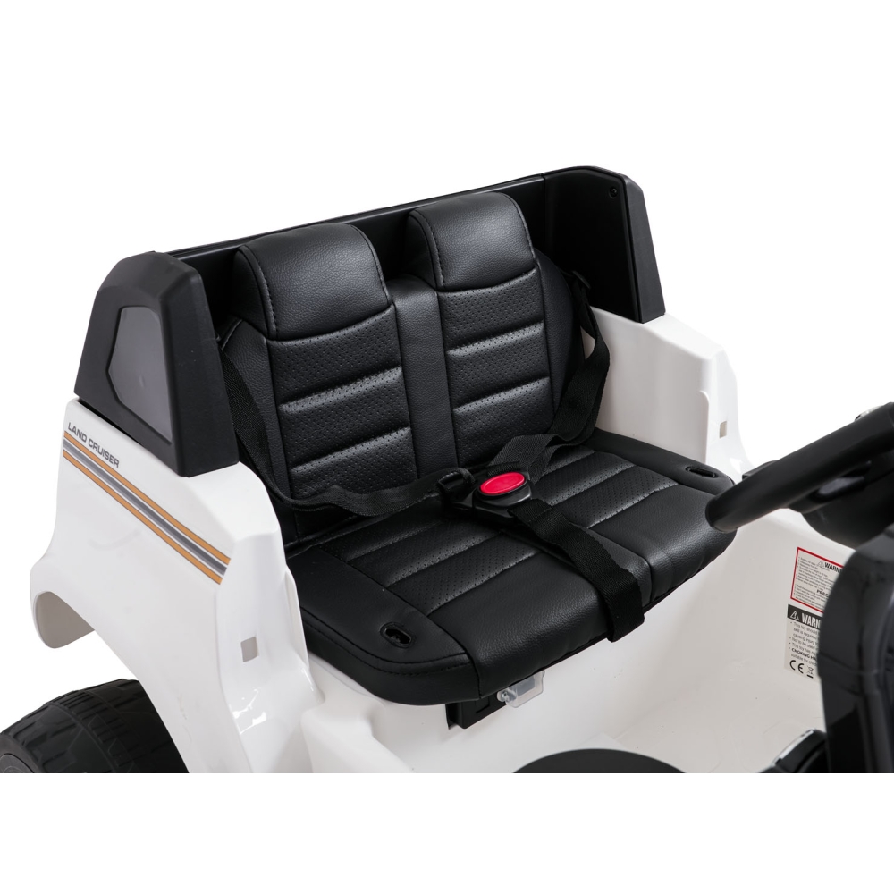Elektromobilis Toyota Land Cruiser PRADO, White-Elektromobiliai vaikams, Visureigiai-e-vaikas