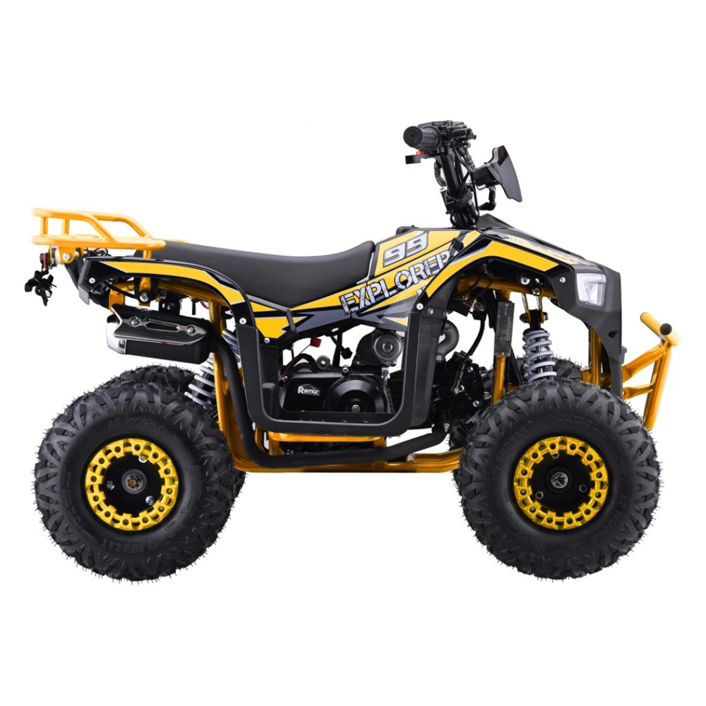 Benzininis keturratis 110CC EXPLORER, Yellow-Elektromobiliai vaikams, Keturračiai ir bagiai-e-vaikas