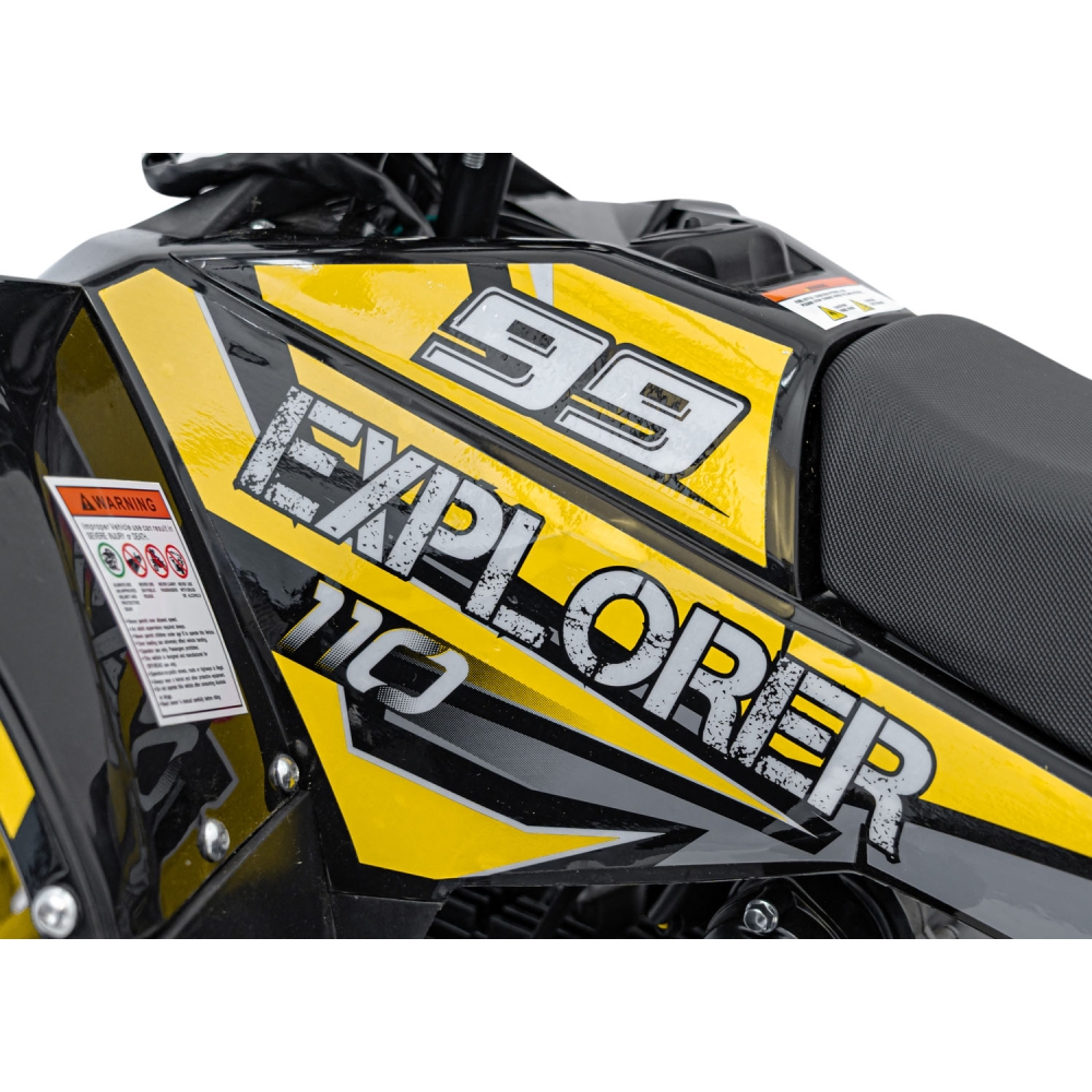 Benzininis keturratis 110CC EXPLORER, Yellow-Elektromobiliai vaikams, Keturračiai ir bagiai-e-vaikas