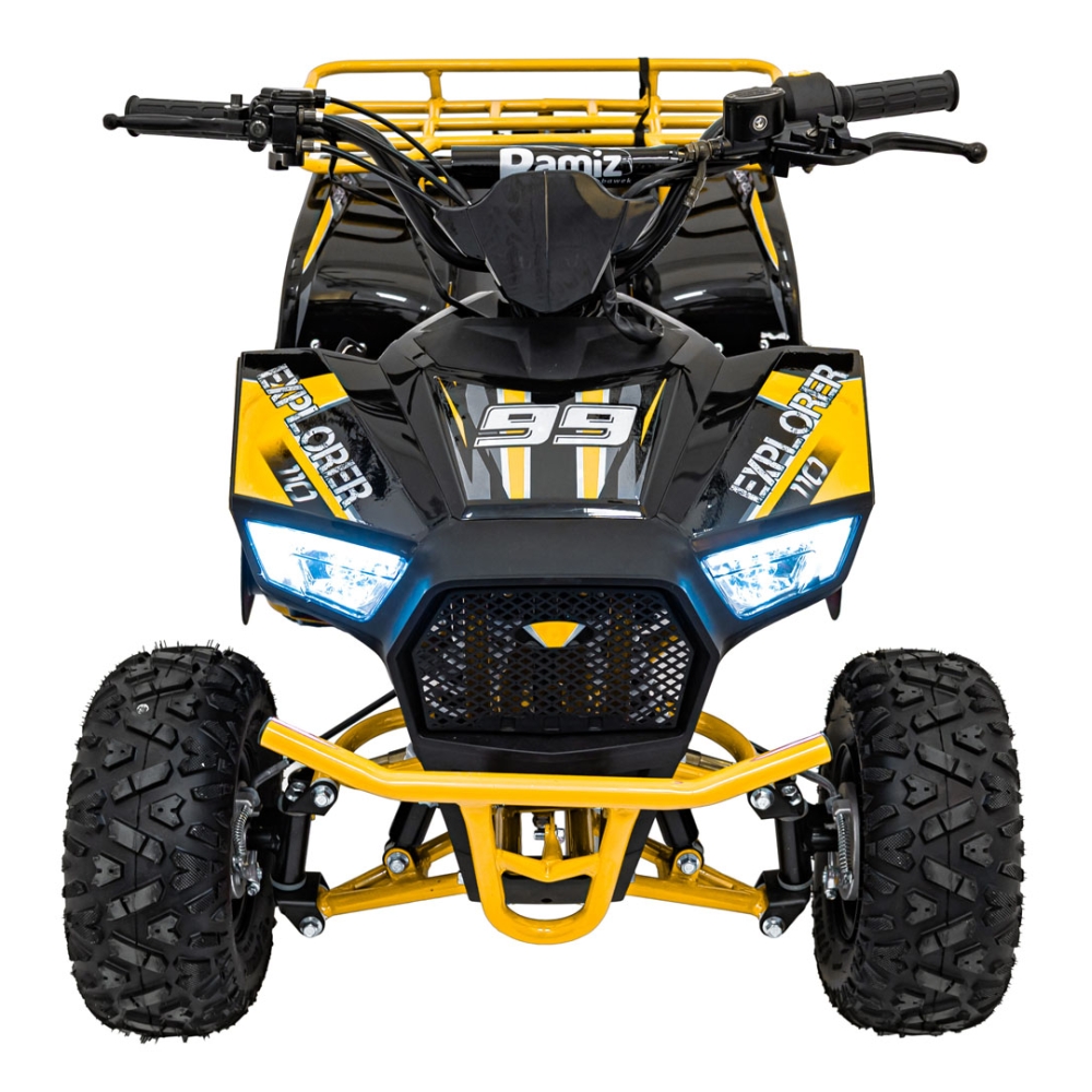 Benzininis keturratis 110CC EXPLORER, Yellow-Elektromobiliai vaikams, Keturračiai ir bagiai-e-vaikas