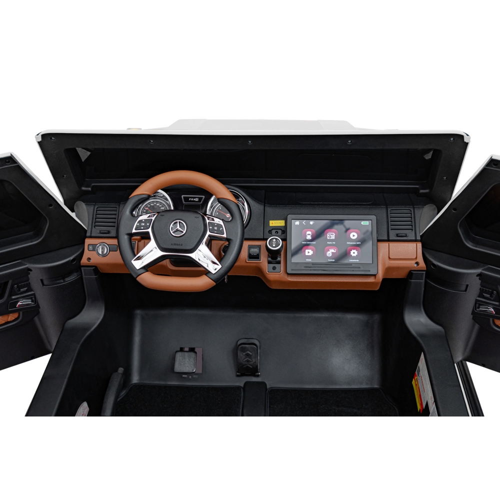Elektromobilis Mercedes Benz MAYBACH G650 STRONG MP4, White-Elektromobiliai vaikams, Visureigiai-e-vaikas