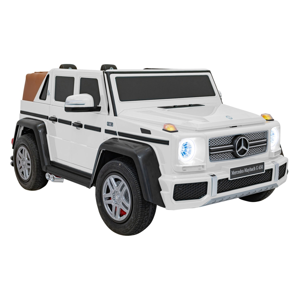Elektromobilis Mercedes Benz MAYBACH G650, White-Elektromobiliai vaikams, Visureigiai-e-vaikas
