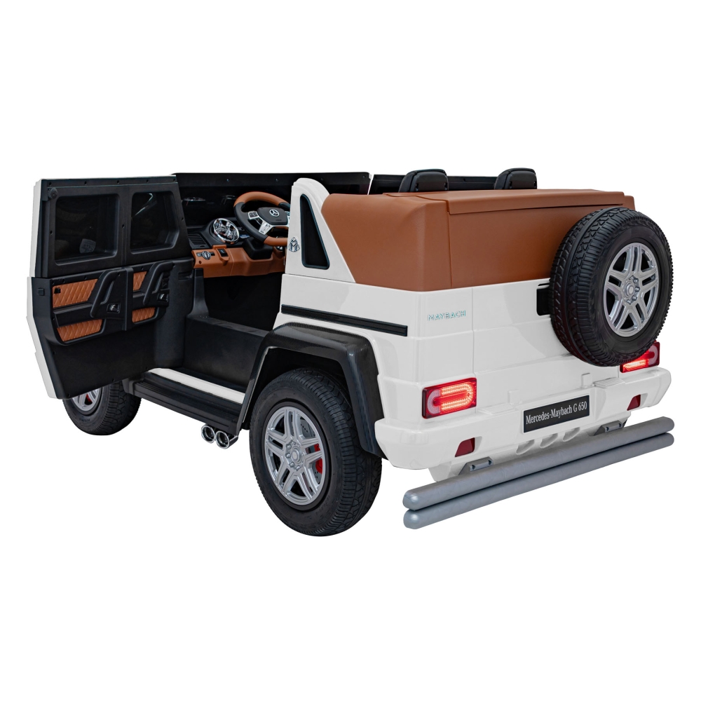 Elektromobilis Mercedes Benz MAYBACH G650, White-Elektromobiliai vaikams, Visureigiai-e-vaikas