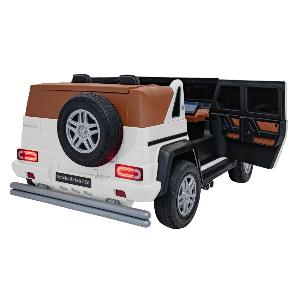 Elektromobilis Mercedes Benz MAYBACH G650, White-Elektromobiliai vaikams, Visureigiai-e-vaikas