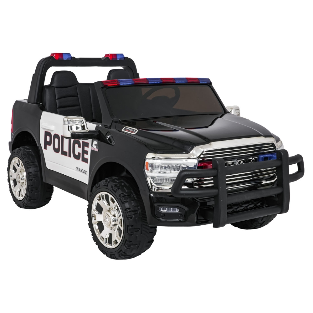Elektromobilis RAM 3500 Policija, Black-Elektromobiliai vaikams, Visureigiai-e-vaikas