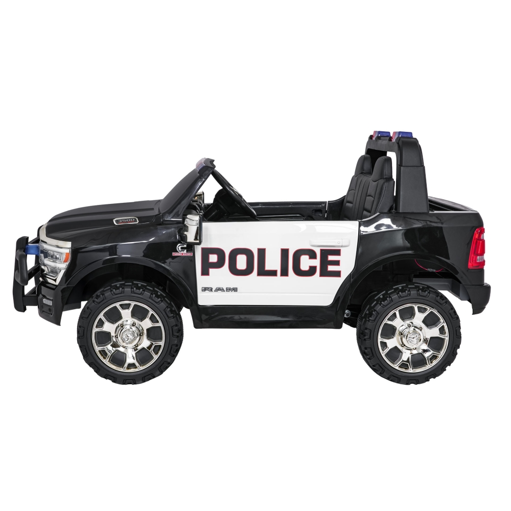 Elektromobilis RAM 3500 Policija, Black-Elektromobiliai vaikams, Visureigiai-e-vaikas