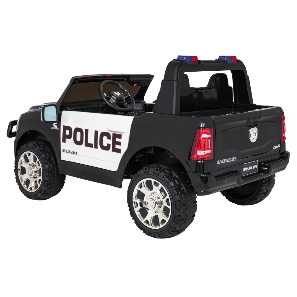 Elektromobilis RAM 3500 Policija, Black-Elektromobiliai vaikams, Visureigiai-e-vaikas