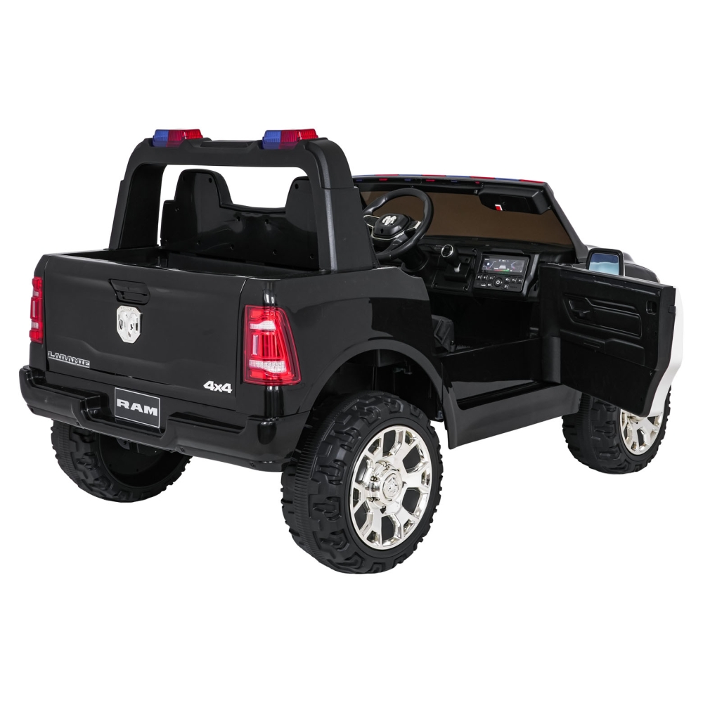 Elektromobilis RAM 3500 Policija, Black-Elektromobiliai vaikams, Visureigiai-e-vaikas