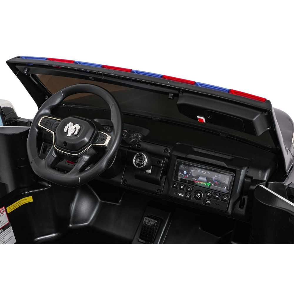 Elektromobilis RAM 3500 Policija, Black-Elektromobiliai vaikams, Visureigiai-e-vaikas