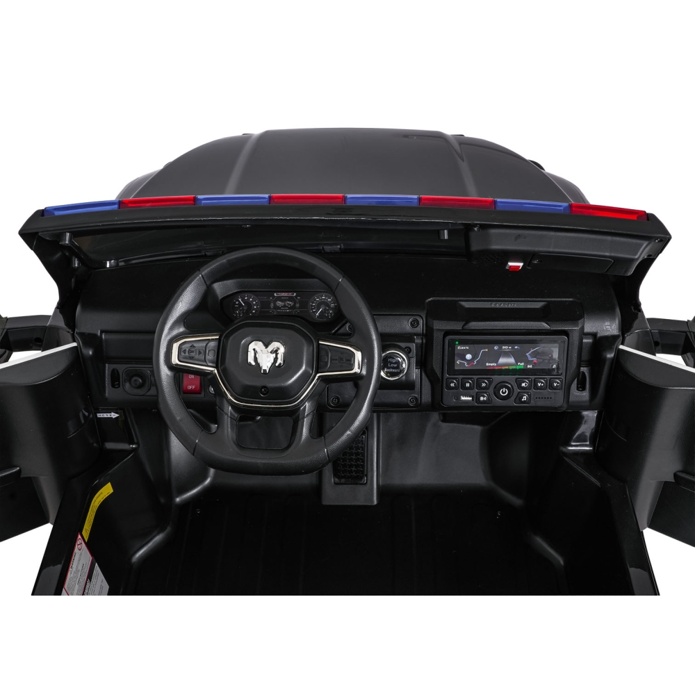 Elektromobilis RAM 3500 Policija, Black-Elektromobiliai vaikams, Visureigiai-e-vaikas