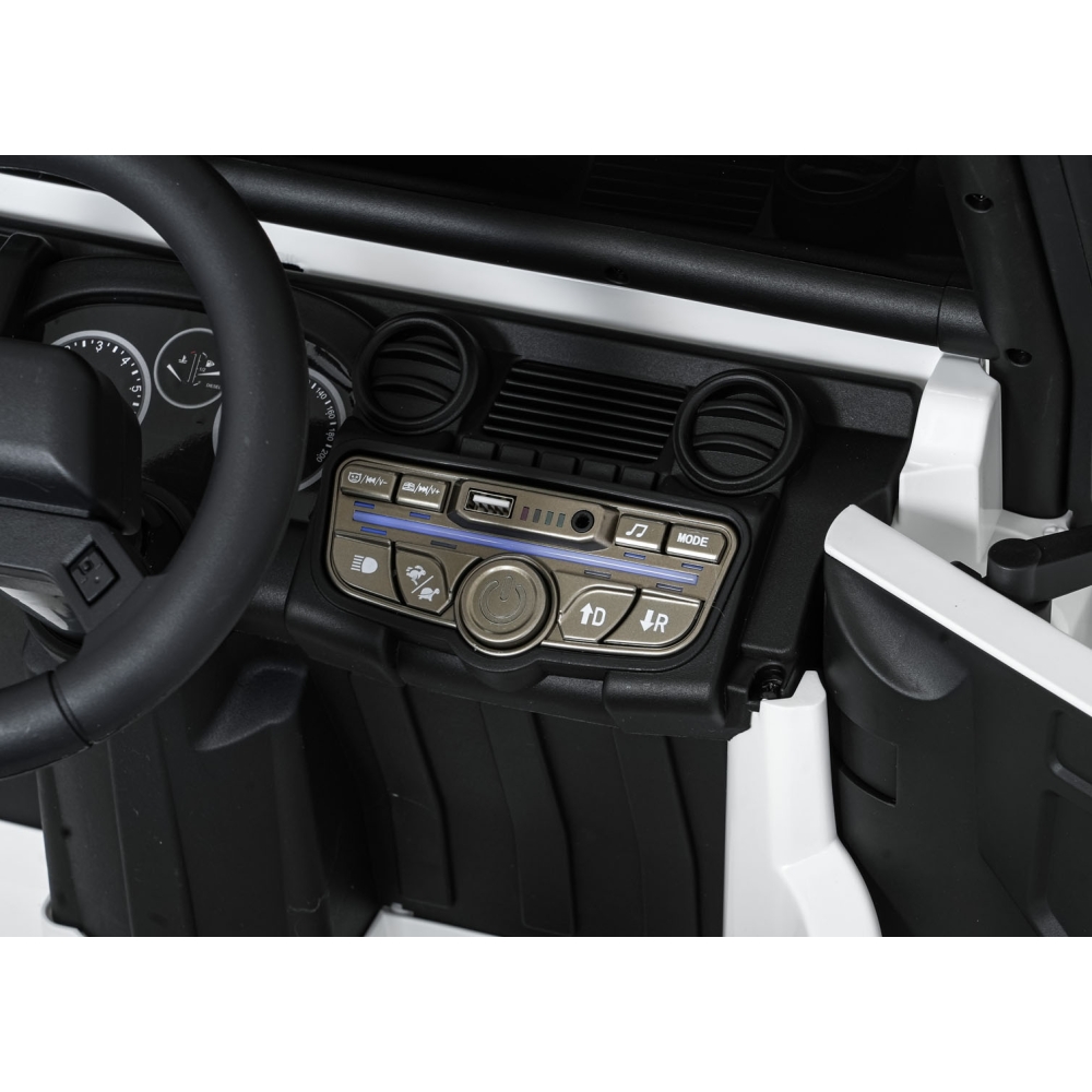 Elektromobilis Land Rover Defender 110 SVX Concept, White-Elektromobiliai vaikams, Visureigiai-e-vaikas
