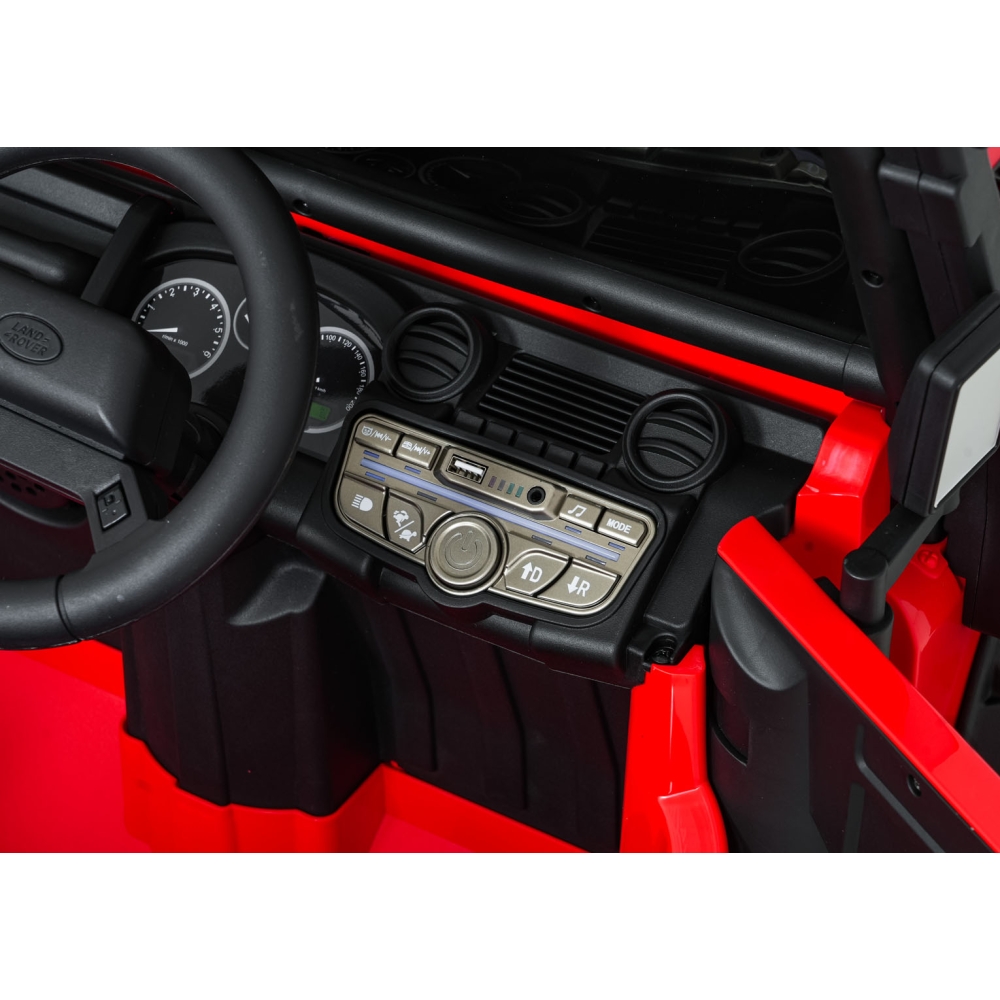 Elektromobilis Land Rover Defender 110 SVX Concept, Red-Elektromobiliai vaikams, Visureigiai-e-vaikas