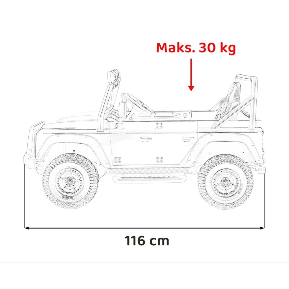 Elektromobilis Land Rover Defender 110 SVX Concept, Red-Elektromobiliai vaikams, Visureigiai-e-vaikas