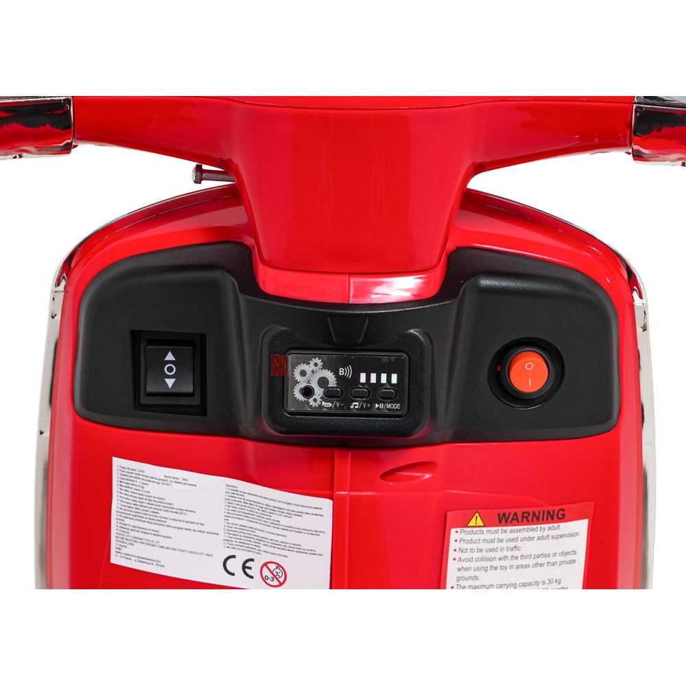 Elektrinis motoroleris Vespa ROMA, Red-Elektromobiliai vaikams, Motociklai-e-vaikas