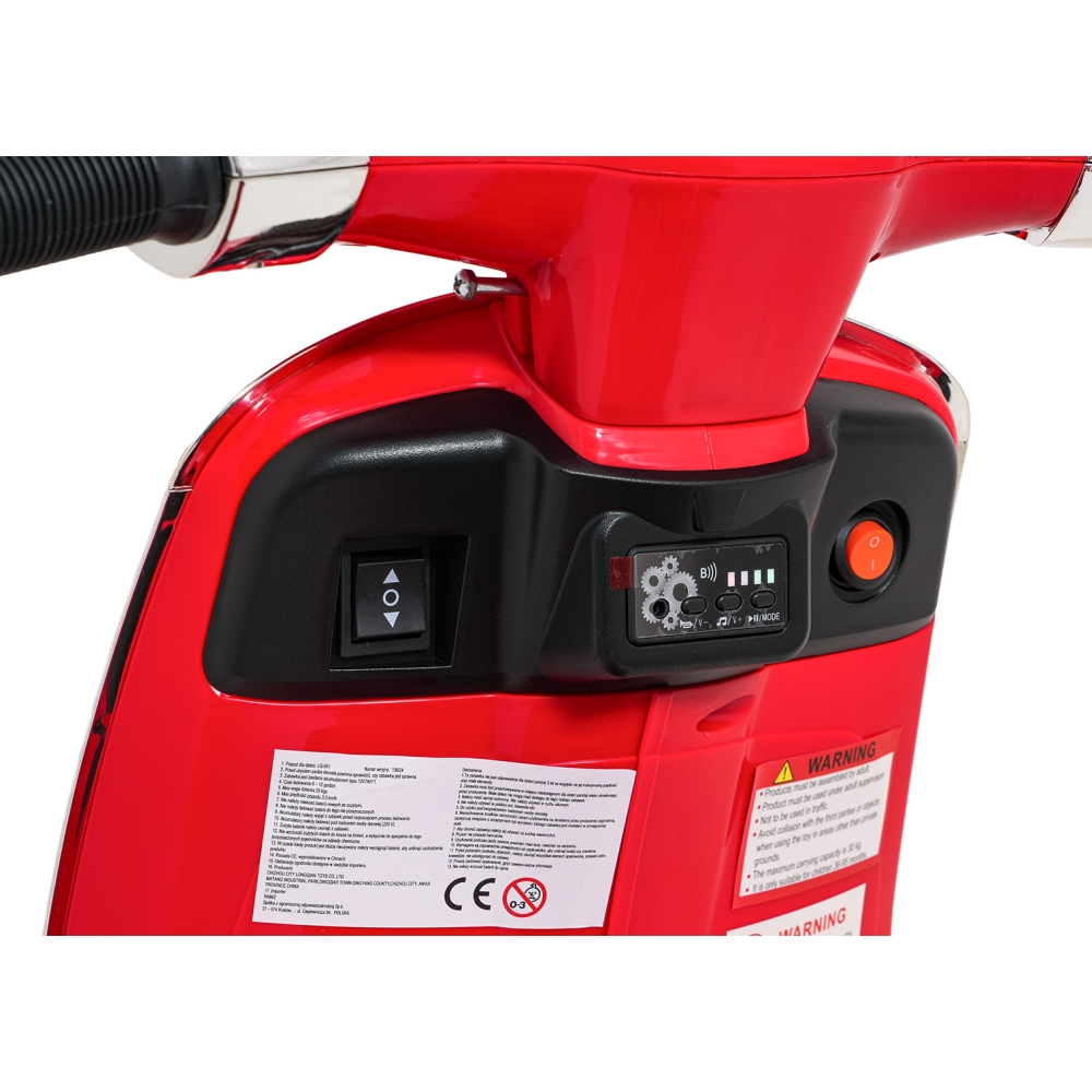 Elektrinis motoroleris Vespa ROMA, Red-Elektromobiliai vaikams, Motociklai-e-vaikas