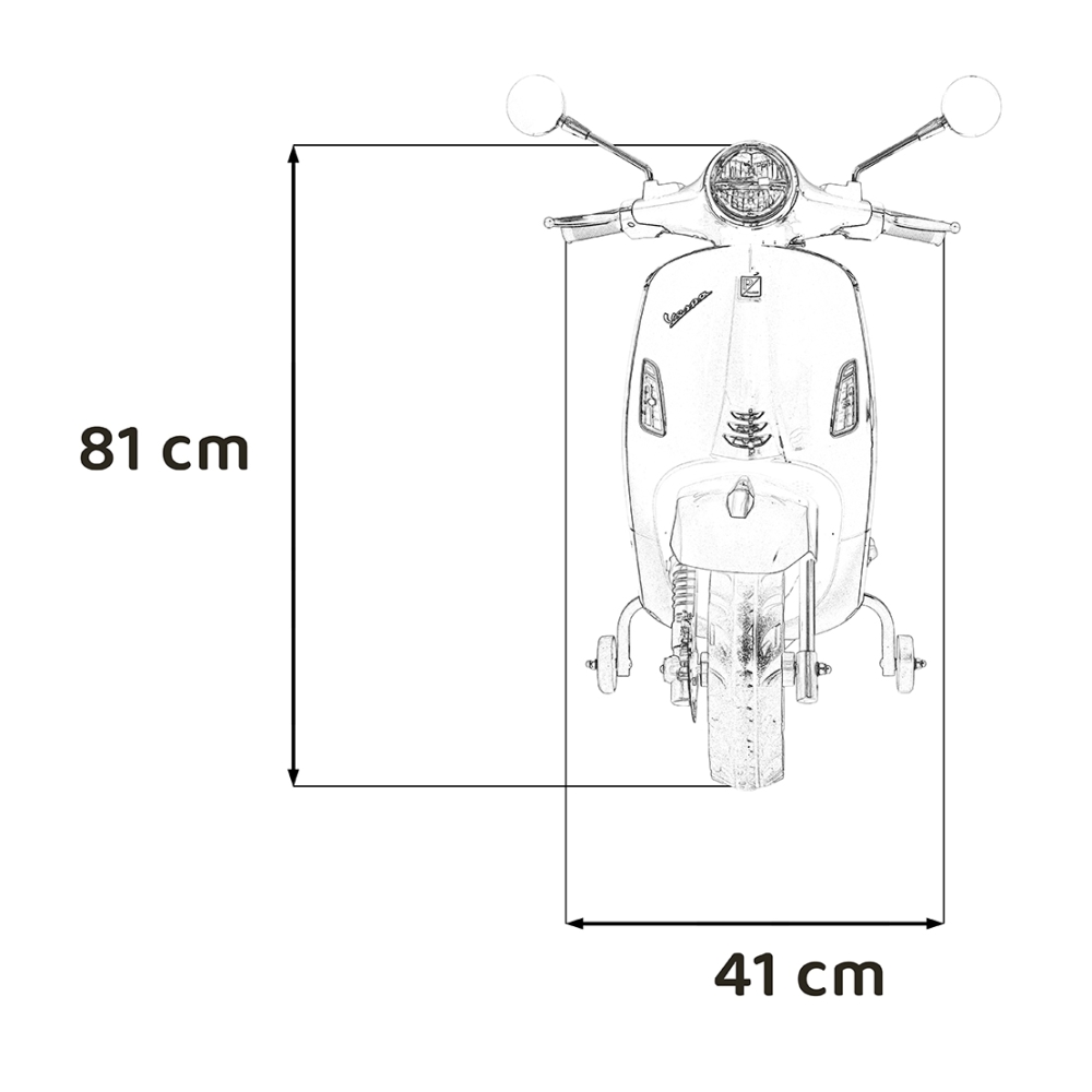 Elektrinis motoroleris Vespa ROMA, Red-Elektromobiliai vaikams, Motociklai-e-vaikas