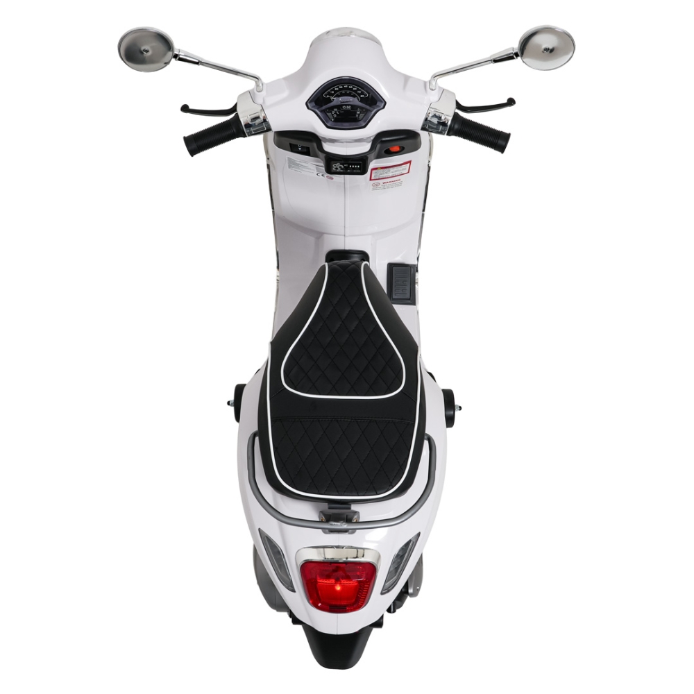 Elektrinis motoroleris Vespa ROMA, White-Elektromobiliai vaikams, Motociklai-e-vaikas