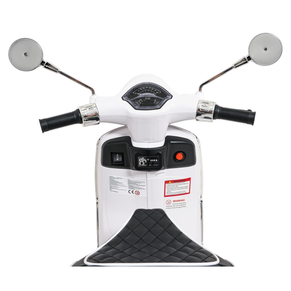 Elektrinis motoroleris Vespa ROMA, White-Elektromobiliai vaikams, Motociklai-e-vaikas