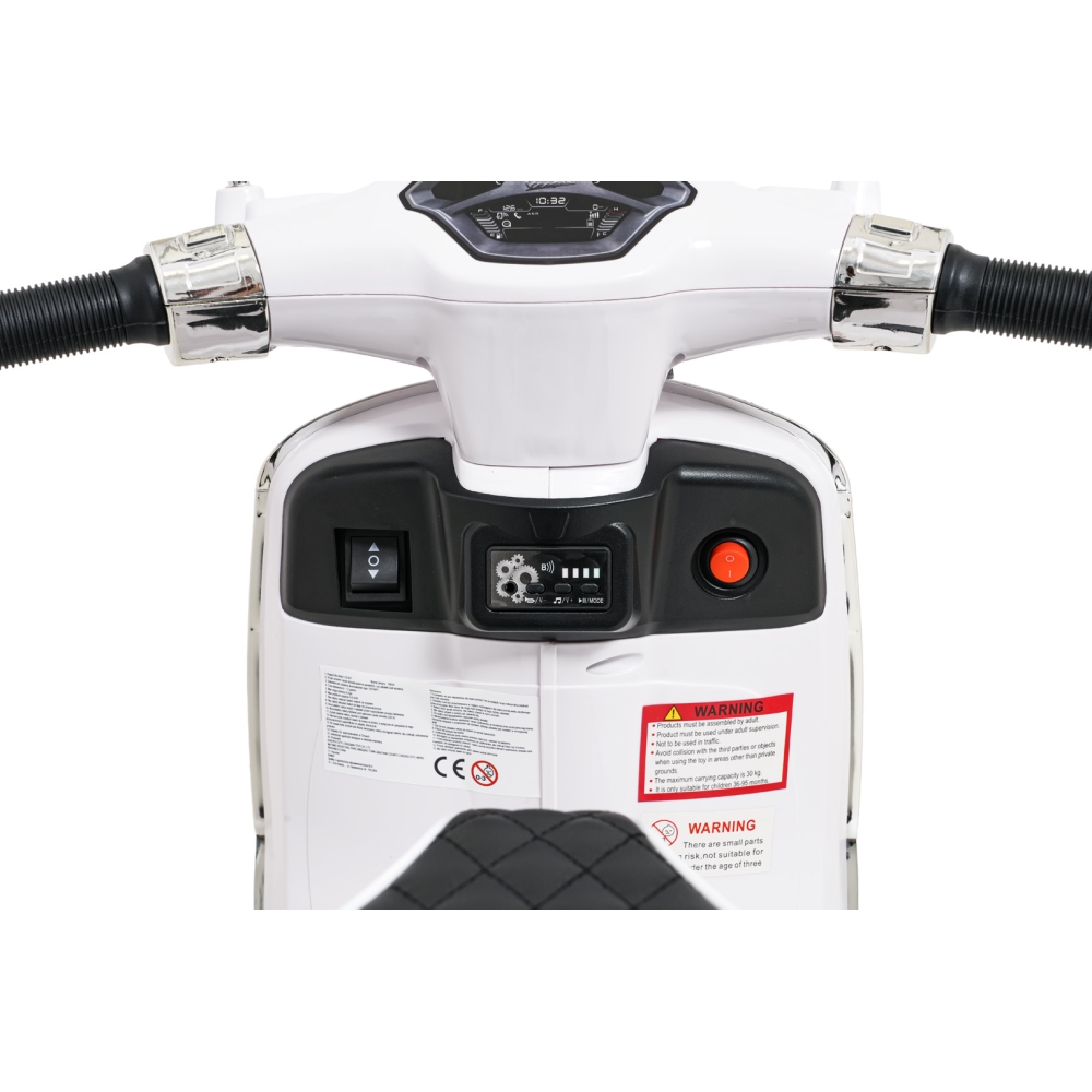 Elektrinis motoroleris Vespa ROMA, White-Elektromobiliai vaikams, Motociklai-e-vaikas