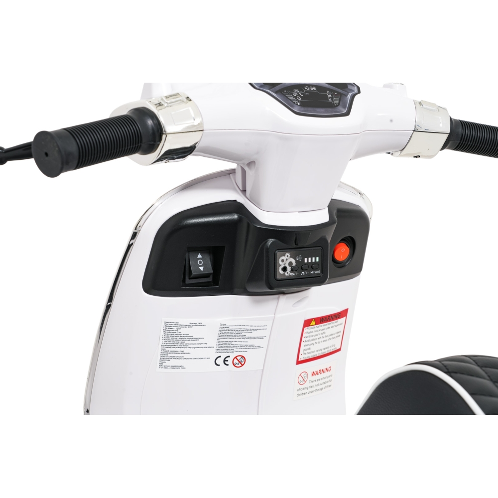 Elektrinis motoroleris Vespa ROMA, White-Elektromobiliai vaikams, Motociklai-e-vaikas