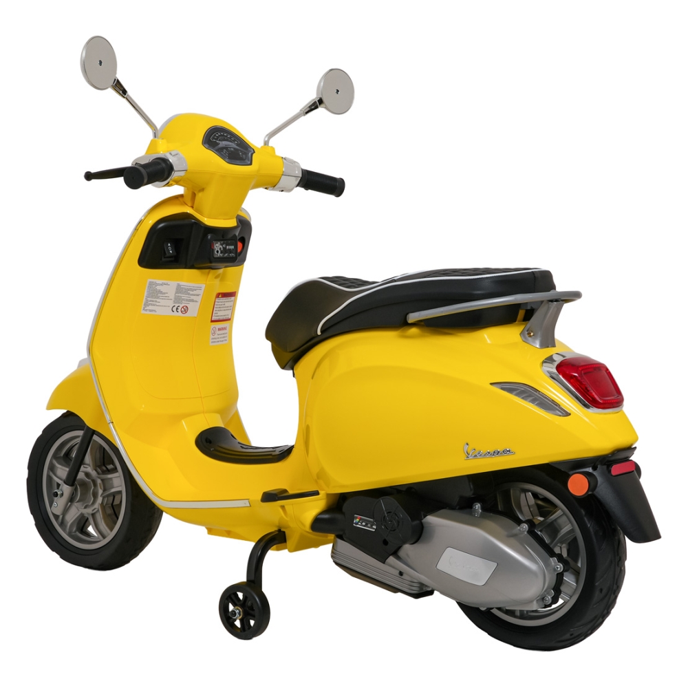 Elektrinis motoroleris Vespa ROMA, Yellow-Elektromobiliai vaikams, Motociklai-e-vaikas