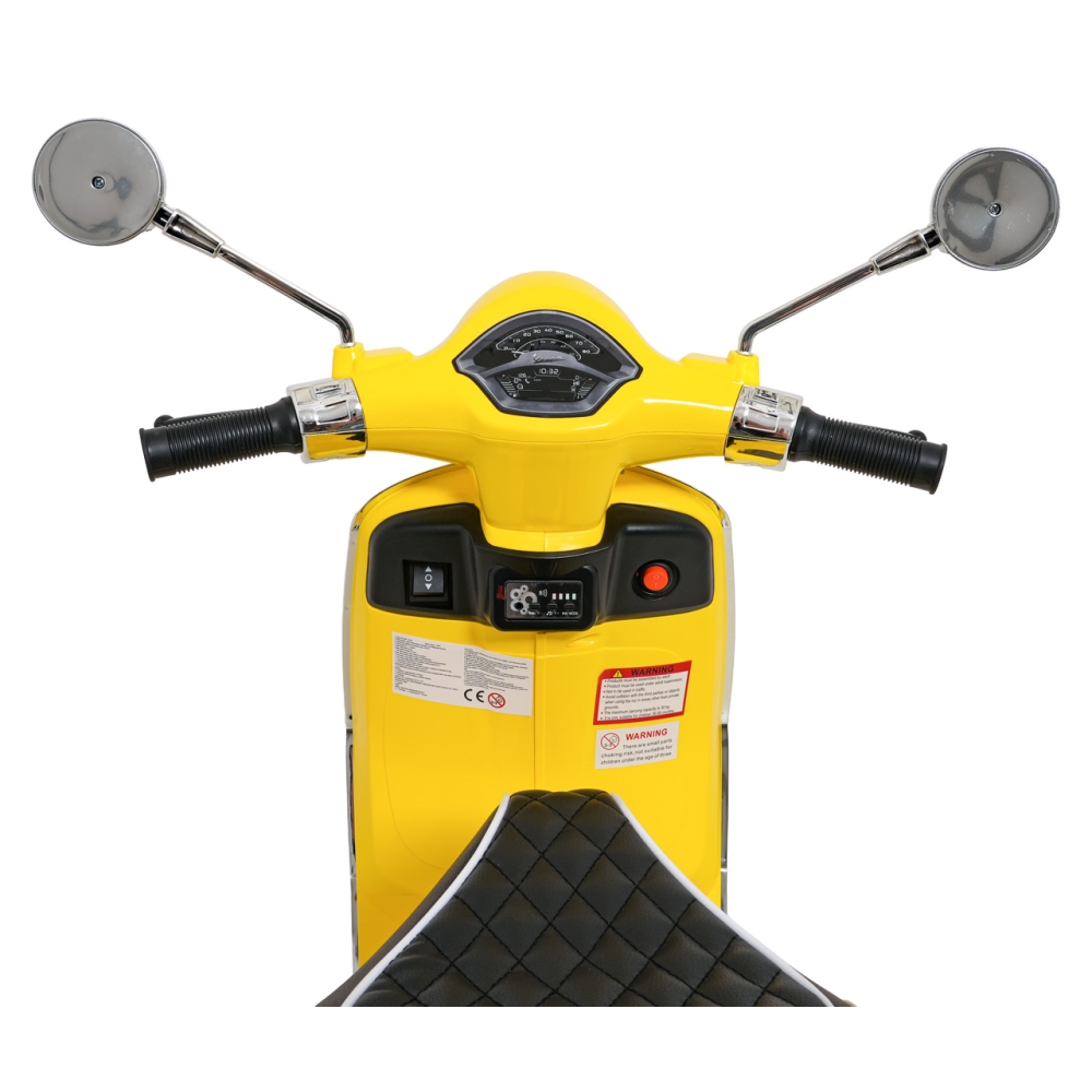 Elektrinis motoroleris Vespa ROMA, Yellow-Elektromobiliai vaikams, Motociklai-e-vaikas