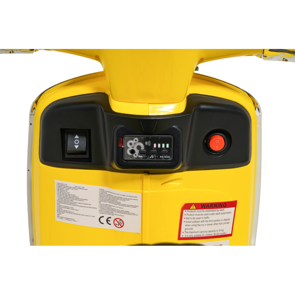 Elektrinis motoroleris Vespa ROMA, Yellow-Elektromobiliai vaikams, Motociklai-e-vaikas