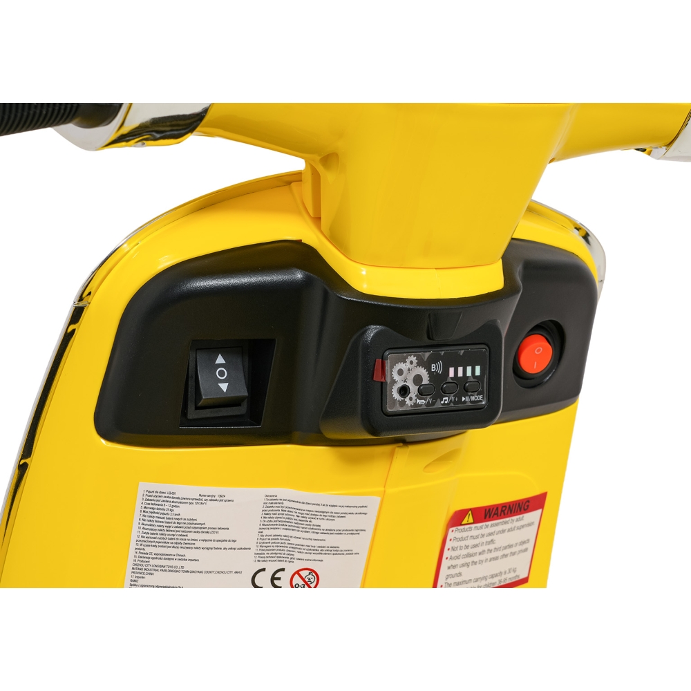 Elektrinis motoroleris Vespa ROMA, Yellow-Elektromobiliai vaikams, Motociklai-e-vaikas