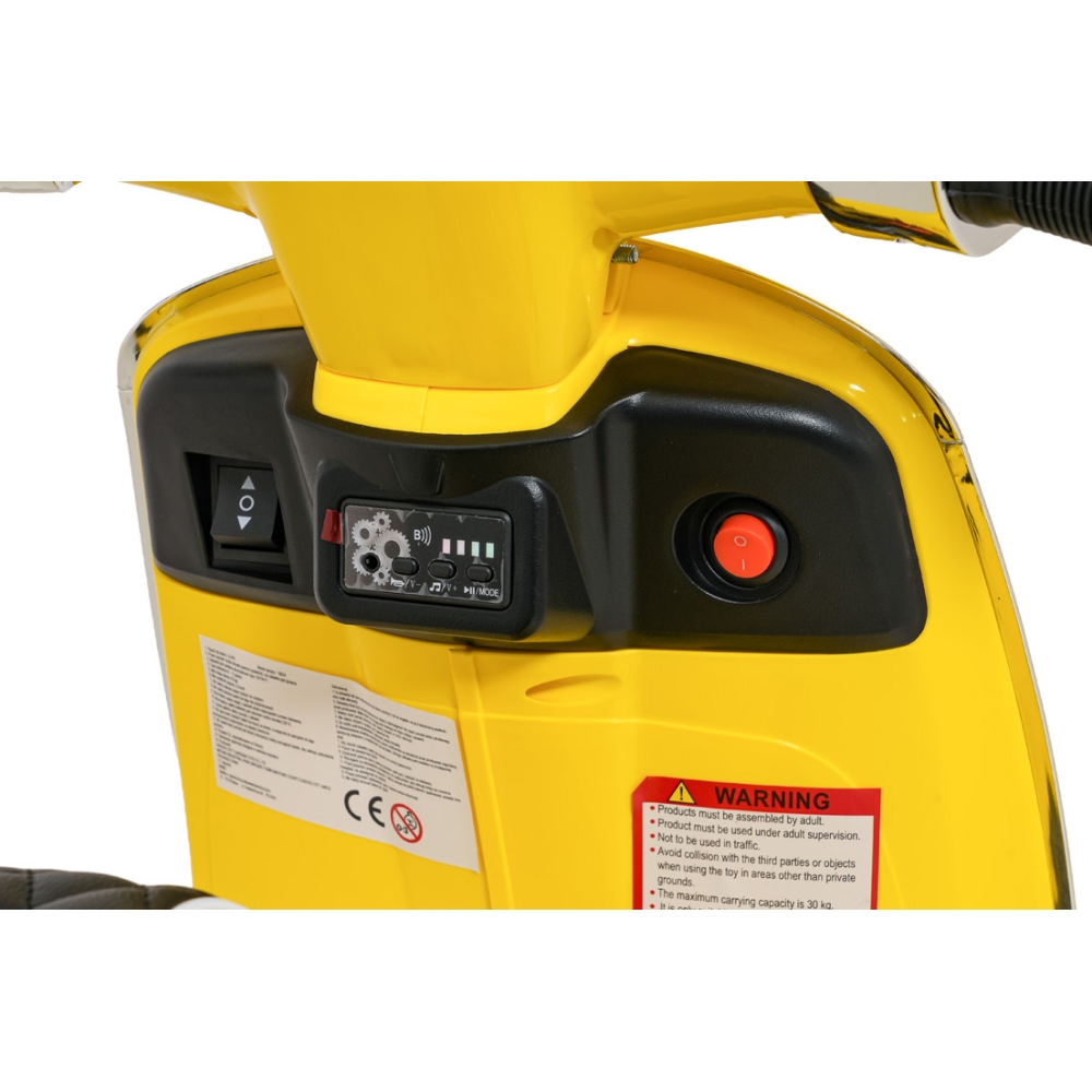 Elektrinis motoroleris Vespa ROMA, Yellow-Elektromobiliai vaikams, Motociklai-e-vaikas