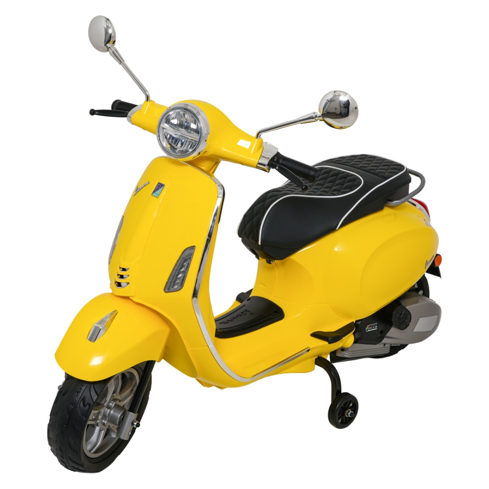 Elektrinis motoroleris Vespa ROMA, Yellow-Elektromobiliai vaikams, Motociklai-e-vaikas