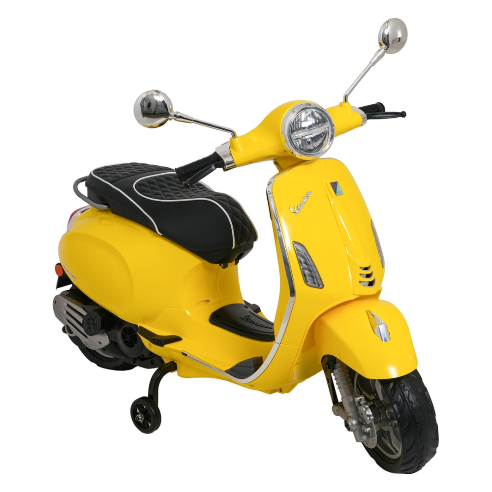 Elektrinis motoroleris Vespa ROMA, Yellow-Elektromobiliai vaikams, Motociklai-e-vaikas