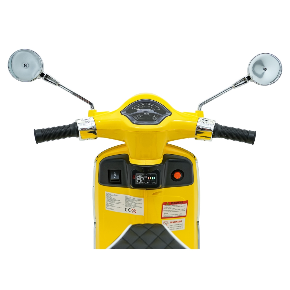 Elektrinis motoroleris Vespa ROMA, Yellow-Elektromobiliai vaikams, Motociklai-e-vaikas