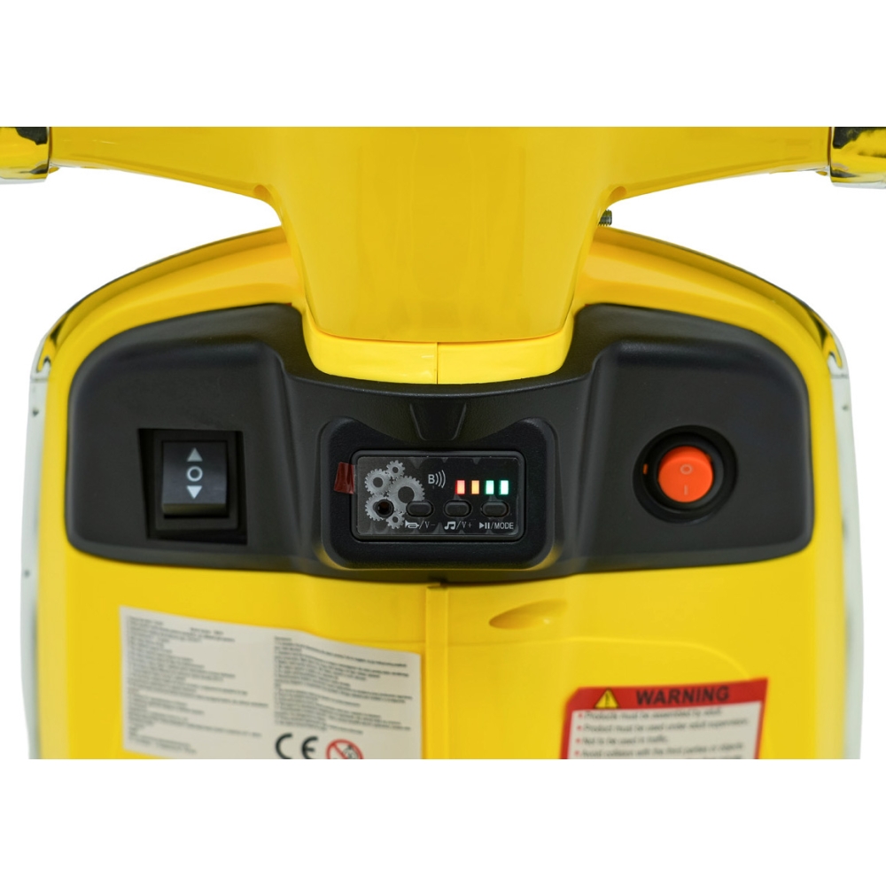 Elektrinis motoroleris Vespa ROMA, Yellow-Elektromobiliai vaikams, Motociklai-e-vaikas