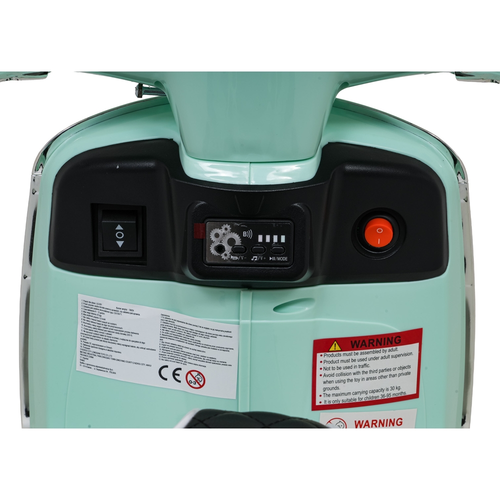 Elektrinis motoroleris Vespa ROMA, Green-Elektromobiliai vaikams, Motociklai-e-vaikas