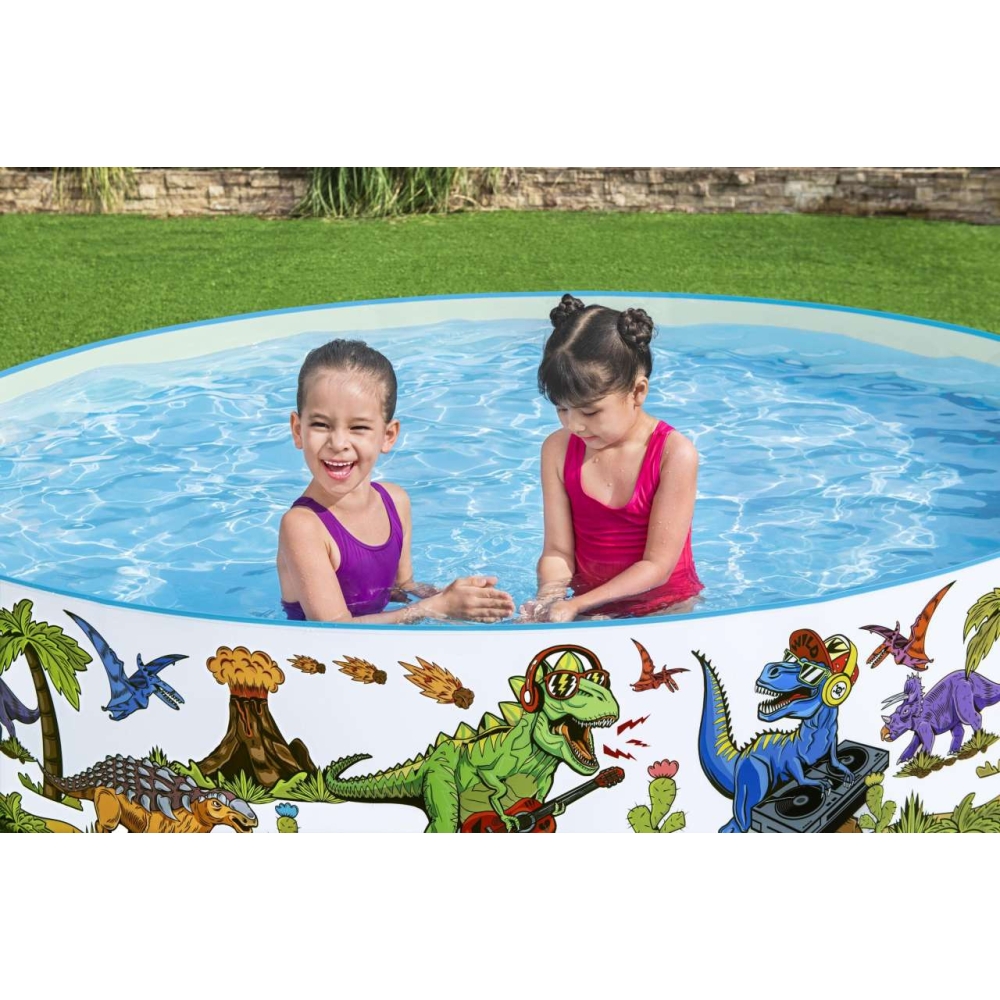 Baseinas BESTWAY 244x46cm vinilo + PVC dinozaurų vaikams 3+
