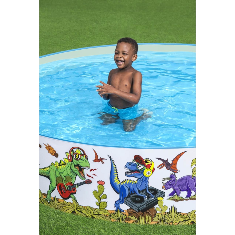 Baseinas BESTWAY 244x46cm vinilo + PVC dinozaurų vaikams 3+