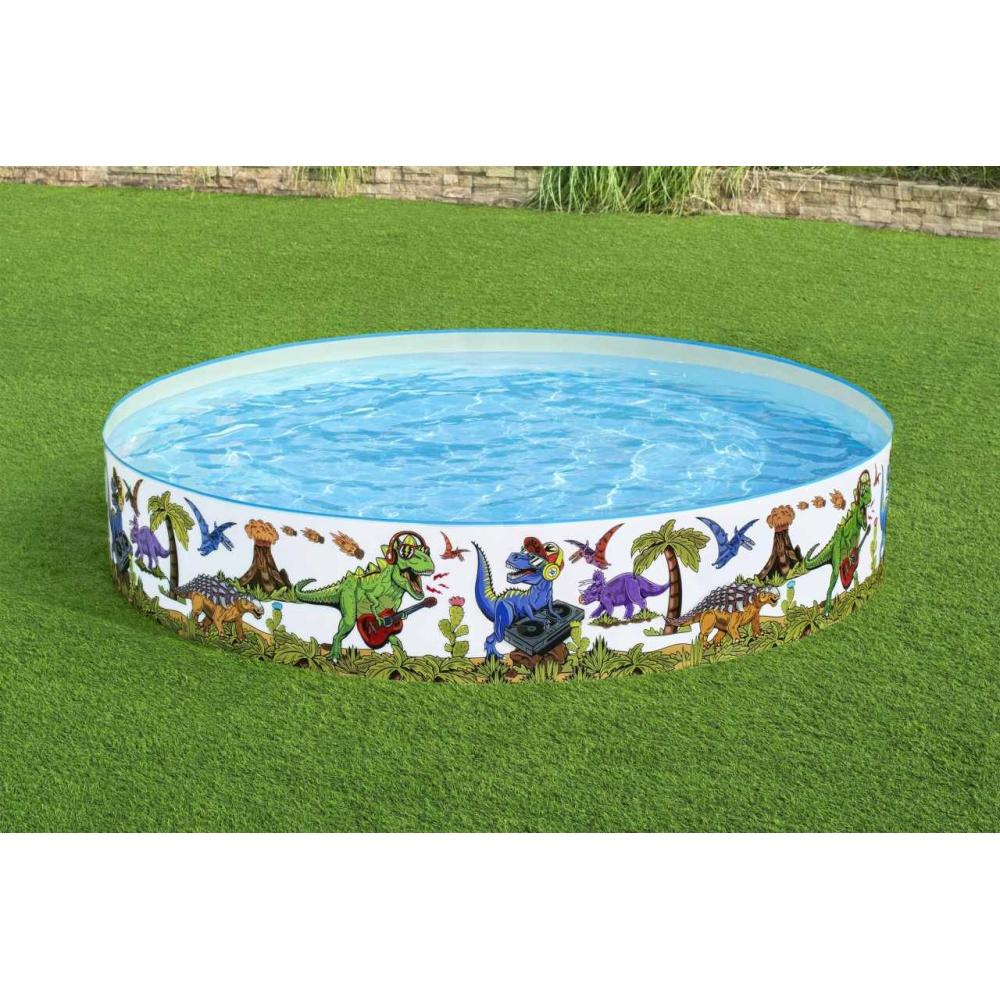 Baseinas BESTWAY 244x46cm vinilo + PVC dinozaurų vaikams 3+