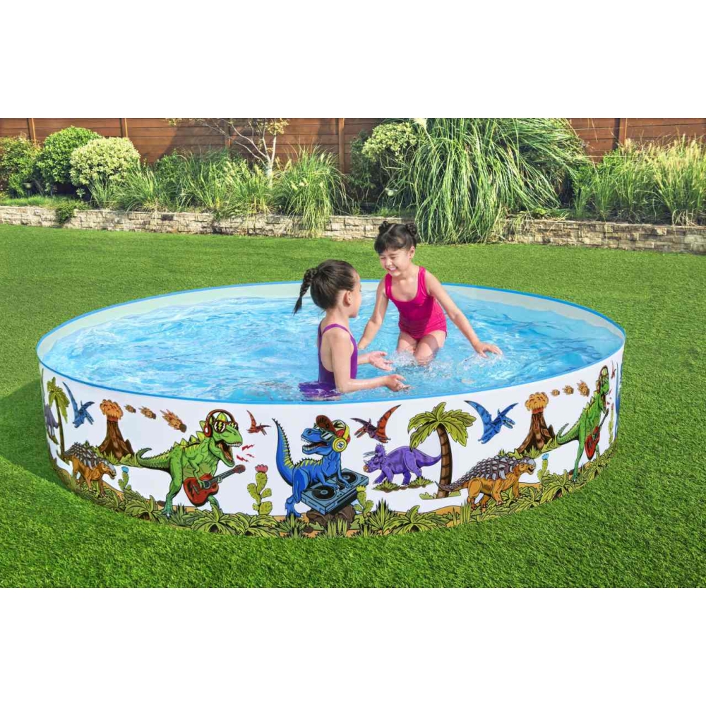 Baseinas BESTWAY 244x46cm vinilo + PVC dinozaurų vaikams 3+