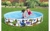 Baseinas BESTWAY 244x46cm vinilo + PVC dinozaurų vaikams 3+
