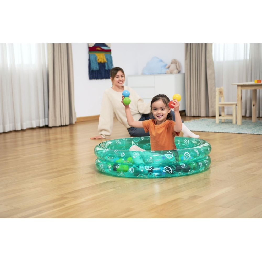 Pripučiamas baseinas BESTWAY 91x20cm + kamuoliukai, žalias