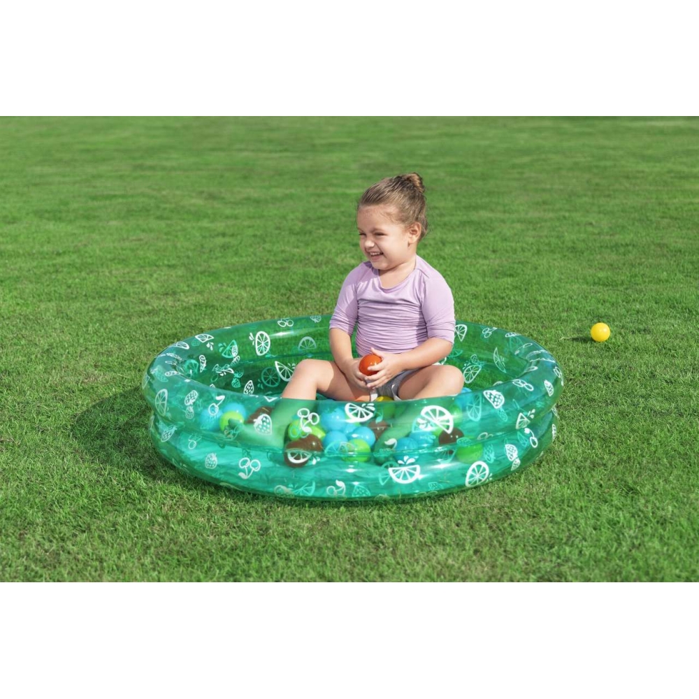 Pripučiamas baseinas BESTWAY 91x20cm + kamuoliukai, žalias