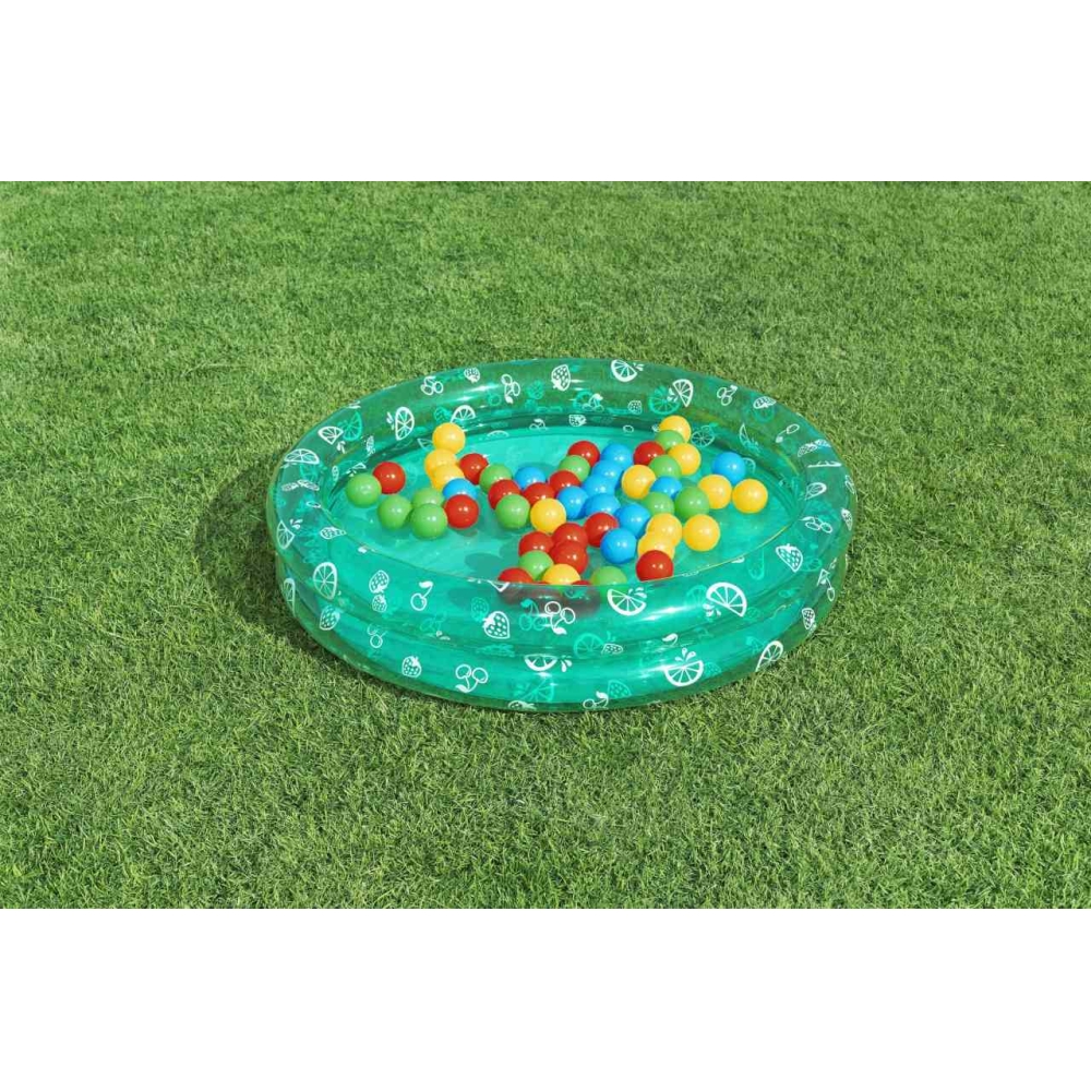 Pripučiamas baseinas BESTWAY 91x20cm + kamuoliukai, žalias